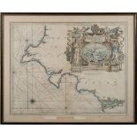 COLLINS, Sir Greenville - Torbay : hand coloured chart, 570 x 450 mm, f & g, c1690s.