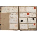 AUTOGRAPH ALBUM : many manuscript letter fronts with seals,