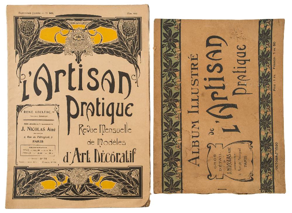 ART NOUVEAU : two trade catalogues - 'Album Illustre de L' Artisan Pratique', org. wrappers, J.