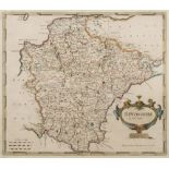 MORDEN, Robert - Devon : hand coloured map, 420 x 355 mm, f & g, c1695.