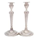 A pair of Victorian silver candlesticks, maker Hawksworth, Eyre & Co Ltd, Sheffield,
