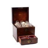 A late 18th early 19th century mahogany apothecary's box:,