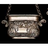 A Victorian silver vinaigrette, maker John Tongue, Birmingham,