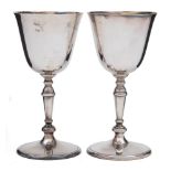 A pair of Elizabeth II silver wine goblets, maker DB, Sheffield,