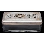 A George IV glass and silver mounted table box, maker John & Archibald Douglas, London,