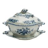 A First Period Worcester blue and white tureen,