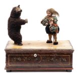 A late 19th Century French musical automaton: girl with dancing bear,