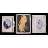 WITHDRAWN FROM SALE A George V silver and later decorated erotic cigarette case,