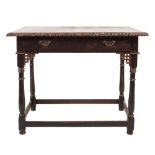 An 18th Century and later chinoiserie decorated rectangular side table:,