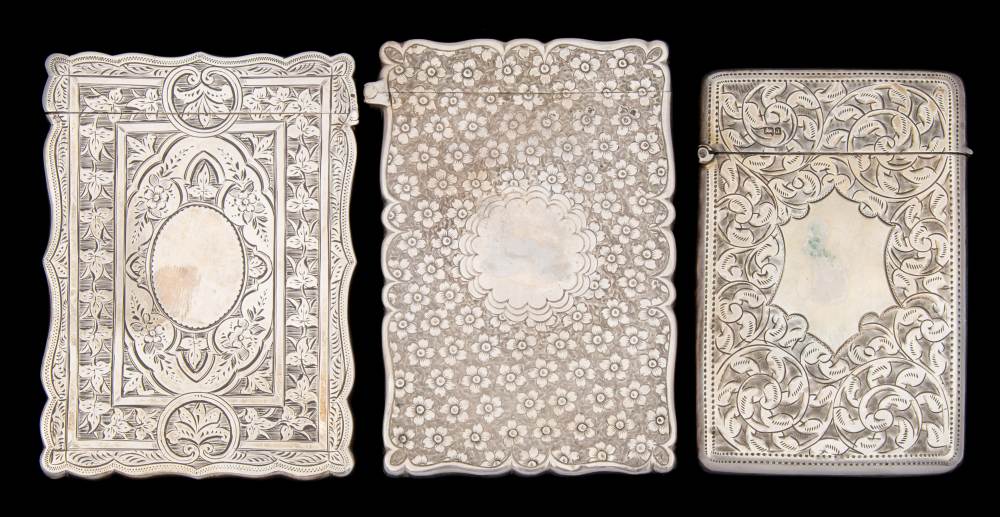 A Victorian silver card case, maker Lucas & Co, Birmingham,