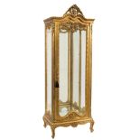 A Contemporary Continental carved giltwood vitrine:,