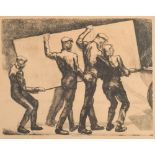 * John Copley [1875-1950]- Stonemasons,:- lithograph, signed in pencil bottom centre 29 x 36cm,