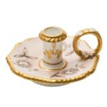 A Spode miniature chamberstick: with gadrooned edge,