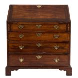 A George III mahogany bureau:,