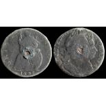 William & Mary tin farthing: 1690 (1).