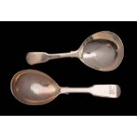 A George IV silver Fiddle pattern caddy spoon, maker John, Henry & Charles Lias, London,