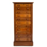 An Edwardian mahogany Wellington chest:,