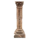 A late 17th/early 18th century carved sandstone column: with Corinthian capital,