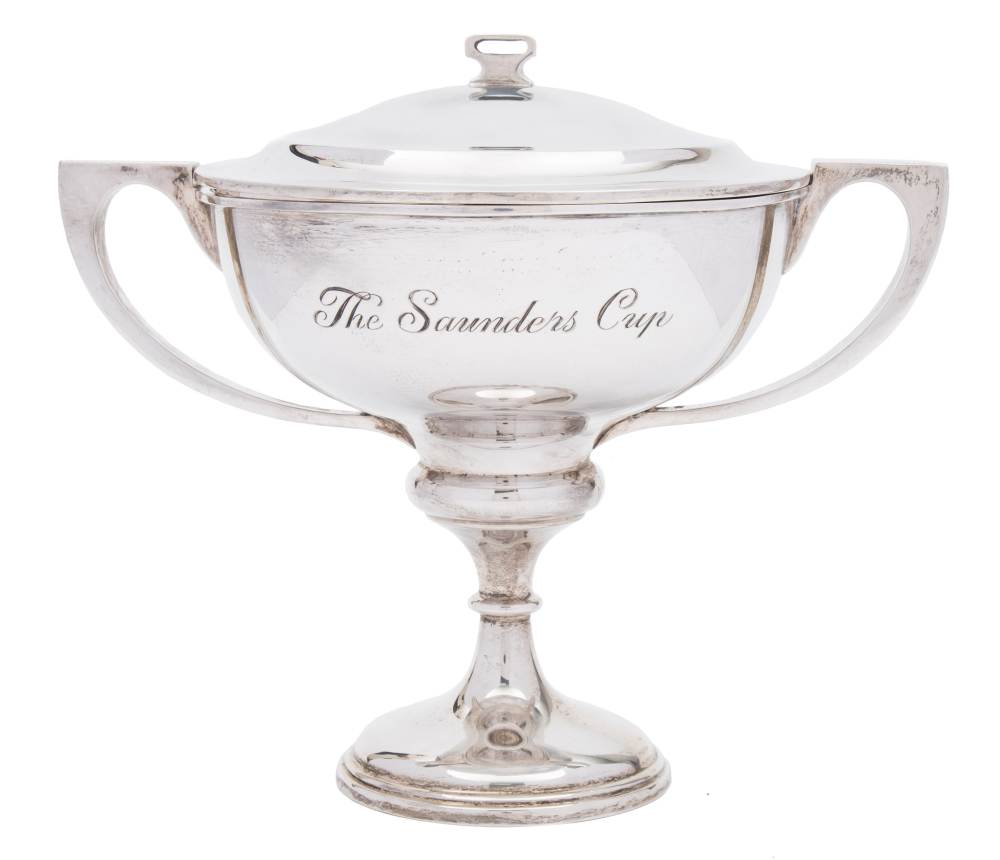 A George V silver two-handled trophy cup and cover, maker S Blanckensee & Sons Ltd, Birmingham,