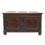 A late 17th/Early 18th Century oak rectangular coffer:,