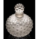 A Lalique scent bottle and stopper: of globular form,