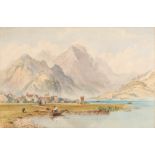 Philip Mitchell [1814-1896]- Schnitzturm at Stansstad on Lake Lucerne:- signed and dated 1870