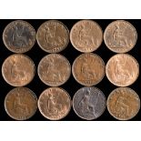 Victoria, twelve bronze farthings: various dates including 1873, 1875, 1878, 1879, 1881 and others.
