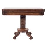 A Regency mahogany rectangular card table:,