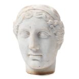 After the Antique, a carved marble head of a Roman Goddess: 27cm. high.