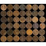 Victoria, Edward VII and George V, forty two assorted copper farthings: various dates. (42).