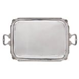 A George V large silver serving tray, maker Viners Limited, Birmingham,
