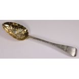 A George IV and later decorated berry spoon, maker Joshua Buckton,