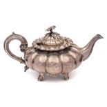 A William IV silver teapot, maker James Barber, George Cattle III & William North, York,