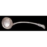 A Victorian silver Kings pattern soup ladle, maker Joseph & Albert Savory, London, 1842: 33cm.