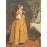 Circle of John Everett Millais [1829-1896]- At The Mirror; young lady in a dressing room interior,