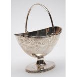 A Victorian silver swing-handled sugar basket, maker Atkin Bros, Sheffield,