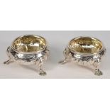 A matched pair of Victorian silver salts, maker Edward Farrell, London,