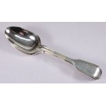A set of six Victorian silver fiddle and thread pattern tablespoons, maker Joseph & Albert Savory,