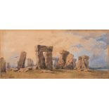 George F. Glennie [19th Century]- Stonehenge,:- signed and dated 1864 watercolour, 13.