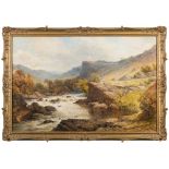 George Law Beetholme [c.1830-1880]- Upland river landscape,:- signed bottom left oil on canvas 49 .