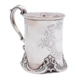 A Victorian silver christening mug, maker Henry Wilkinson & Co, Sheffield, 1852: inscribed,