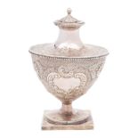 A George III silver vase and stopper, maker I.
