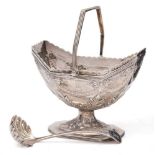 A Victorian silver swing handled pedestal sugar basin, maker Sibray, Hall & Co, London,