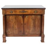 A 19th Century French mahogany rectangular commode:,