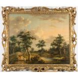 Patrick Nasmyth [1787-1831]- An extensive rural landscape; figure,