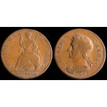 Charles II, a 1665 pattern farthing: (1).