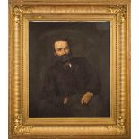 French School 19th Century- Study of a gentlemen seated,:- three-quarter length wearing a jacket,