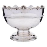 An Edward VII silver pedestal punch bowl, maker James Dixon & Sons Ltd, Sheffield,