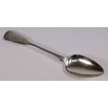 A 19th century Jersey silver fiddle pattern tablespoon, maker Charles William Quesnel,