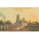 John Warwick Smith [1749-1831]- The Church of St Mary Redcliffe, Bristol, circa 1787:- watercolour,